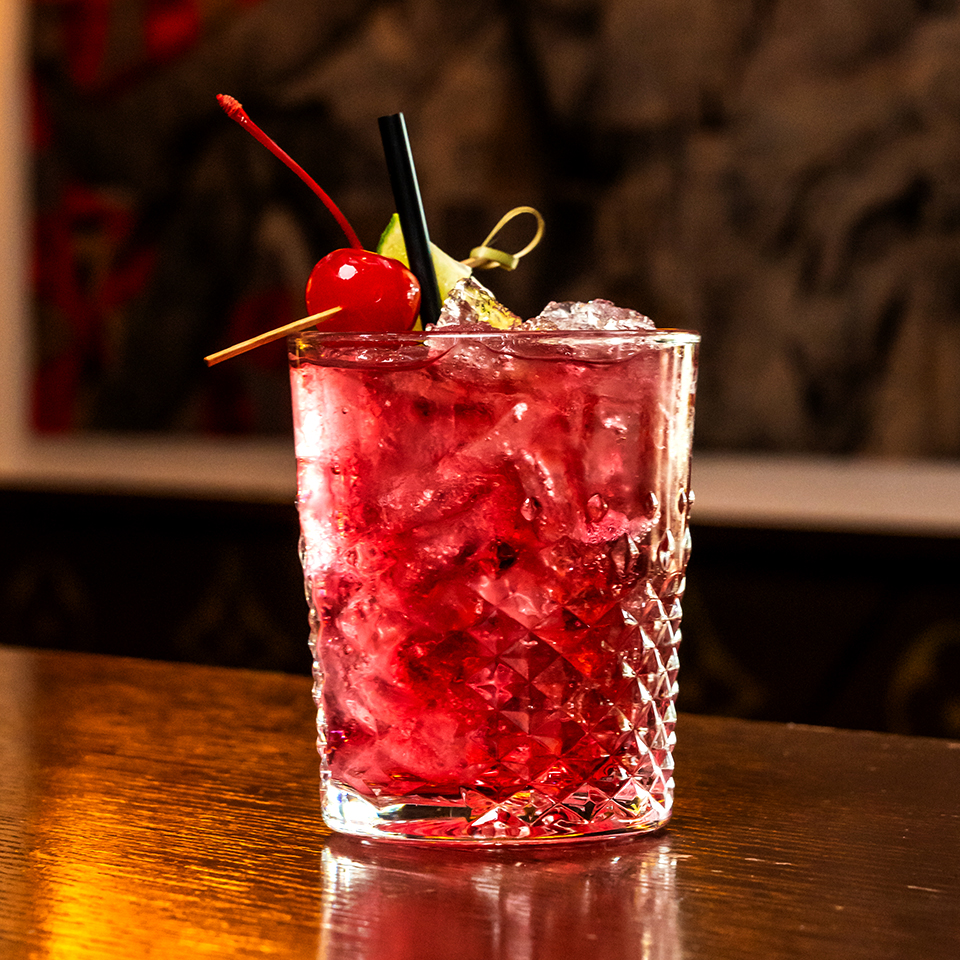 Close up photo of a cocktail